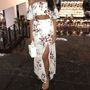 Two Piece Floral Maxi Skirt Set XS